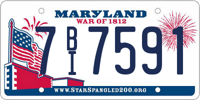 MD license plate 7BI7591