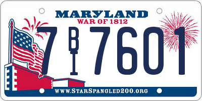 MD license plate 7BI7601