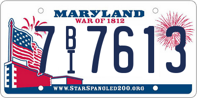 MD license plate 7BI7613