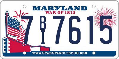 MD license plate 7BI7615