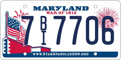 MD license plate 7BI7706