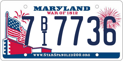 MD license plate 7BI7736