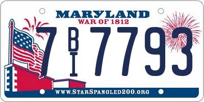 MD license plate 7BI7793