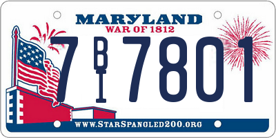 MD license plate 7BI7801