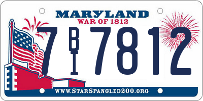 MD license plate 7BI7812