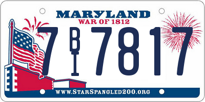 MD license plate 7BI7817