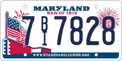 MD license plate 7BI7828