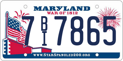 MD license plate 7BI7865