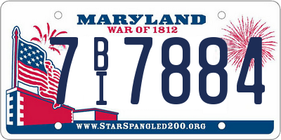 MD license plate 7BI7884