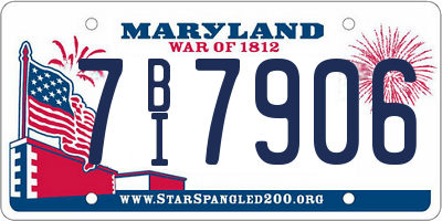MD license plate 7BI7906