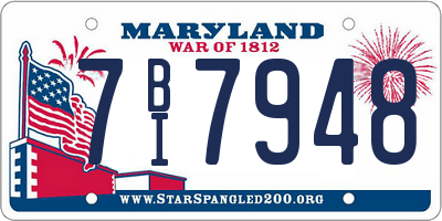 MD license plate 7BI7948