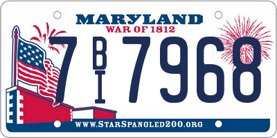 MD license plate 7BI7968