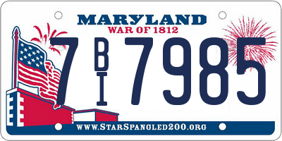 MD license plate 7BI7985