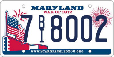 MD license plate 7BI8002