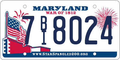 MD license plate 7BI8024