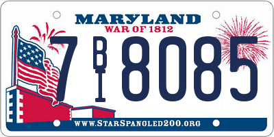 MD license plate 7BI8085