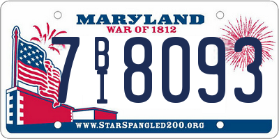 MD license plate 7BI8093