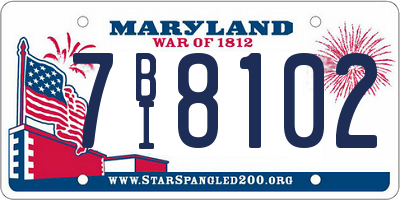 MD license plate 7BI8102