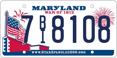MD license plate 7BI8108