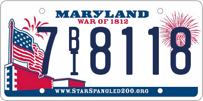MD license plate 7BI8118