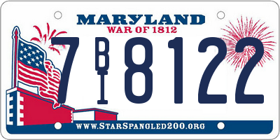 MD license plate 7BI8122
