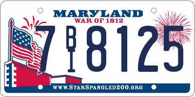MD license plate 7BI8125