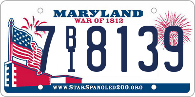 MD license plate 7BI8139