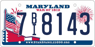MD license plate 7BI8143