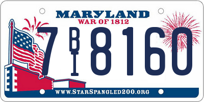 MD license plate 7BI8160