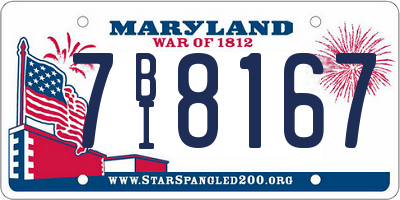 MD license plate 7BI8167