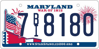 MD license plate 7BI8180