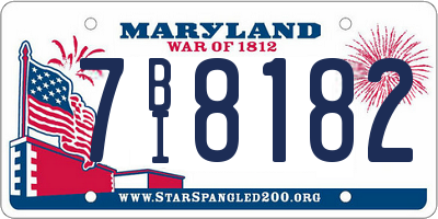 MD license plate 7BI8182