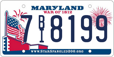 MD license plate 7BI8199