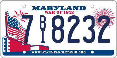 MD license plate 7BI8232