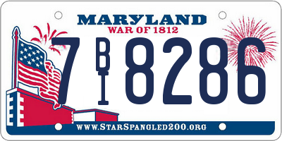 MD license plate 7BI8286