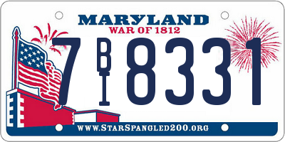 MD license plate 7BI8331