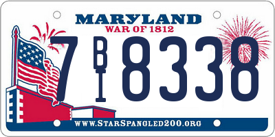 MD license plate 7BI8338