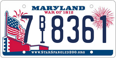 MD license plate 7BI8361