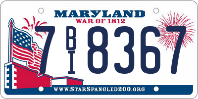MD license plate 7BI8367