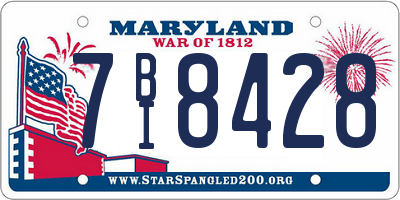MD license plate 7BI8428