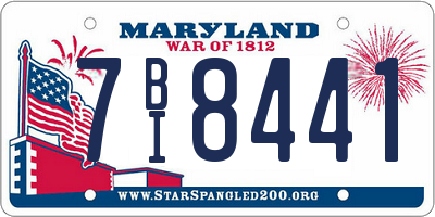 MD license plate 7BI8441