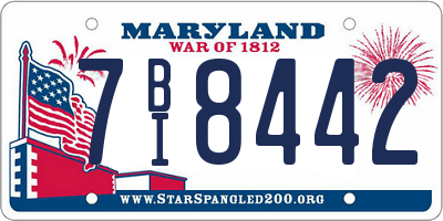 MD license plate 7BI8442