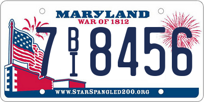 MD license plate 7BI8456
