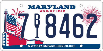MD license plate 7BI8462