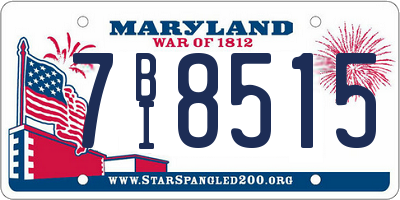 MD license plate 7BI8515