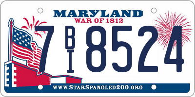 MD license plate 7BI8524