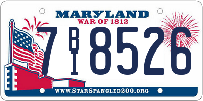 MD license plate 7BI8526