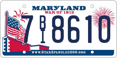 MD license plate 7BI8610