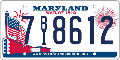MD license plate 7BI8612