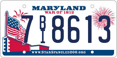 MD license plate 7BI8613